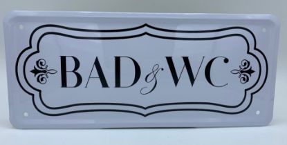 Zeige Details für Blechschild BAD & WC Bild von Blechschild BAD & WC