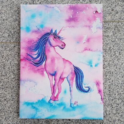 Zeige Details für Einhorn der Entschlossenheit - Leinwanddruck Bild von Einhorn der Entschlossenheit - Leinwanddruck