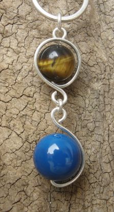 Show details for Energetische Duos, Kettenanhänger mit Tigerauge und Achat Picture of Energetische Duos, Kettenanhänger mit Tigerauge und Achat