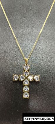 Zeige Details für Edelstahlkette Gold mit Kreuz Bild von Edelstahlkette Gold mit Kreuz