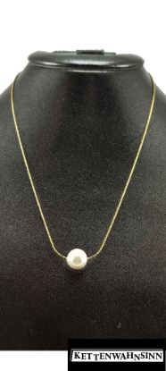 Zeige Details für Edelstahlkette in Gold mit Perle Bild von Edelstahlkette in Gold mit Perle
