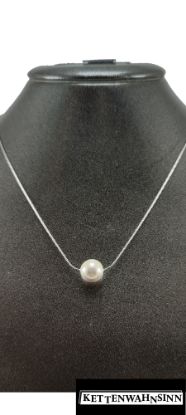 Show details for Edelstahlkette in Silber mit Perle Picture of Edelstahlkette in Silber mit Perle