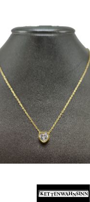 Zeige Details für Edelstahlkette in Gold mit Herz Bild von Edelstahlkette in Gold mit Herz