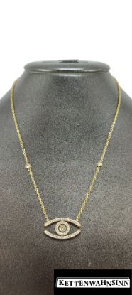 Zeige Details für Edelstahlkette in Gold mit Auge Bild von Edelstahlkette in Gold mit Auge