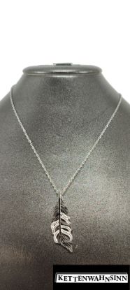Zeige Details für Edelstahlkette in Silber mit Blatt Bild von Edelstahlkette in Silber mit Blatt