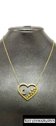 Zeige Details für Edelstahlkette in Gold mit Herz Sternen und Mond Bild von Edelstahlkette in Gold mit Herz Sternen und Mond