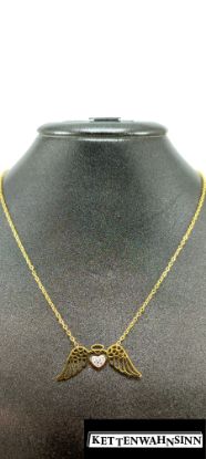 Zeige Details für Edelstahlkette in Gold mit Schutzengel Bild von Edelstahlkette in Gold mit Schutzengel
