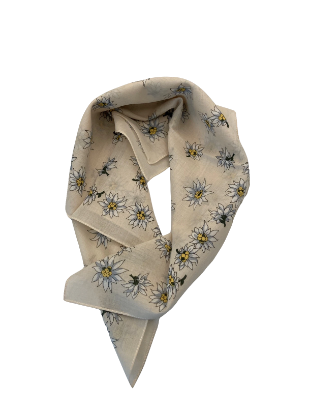 Zeige Details für Baumwolltuch mit Edelweiß - Creme Bild von Baumwolltuch mit Edelweiß - Creme
