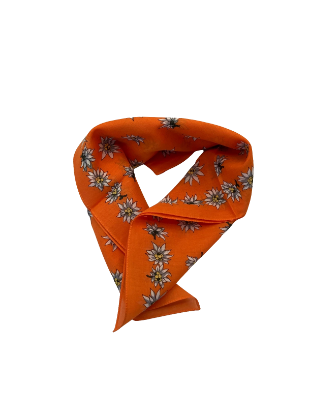 Zeige Details für Baumwolltuch mit Edelweiß - Orange Bild von Baumwolltuch mit Edelweiß - Orange