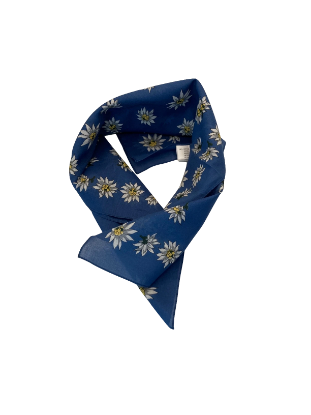 Zeige Details für Baumwolltuch mit Edelweiß - Blau Bild von Baumwolltuch mit Edelweiß - Blau