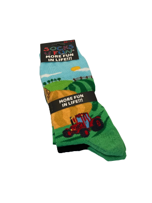 Show details for Socken - Socks 4 Fun - More Fun In Life!!! - mit Traktormotiv Picture of Socken - Socks 4 Fun - More Fun In Life!!! - mit Traktormotiv