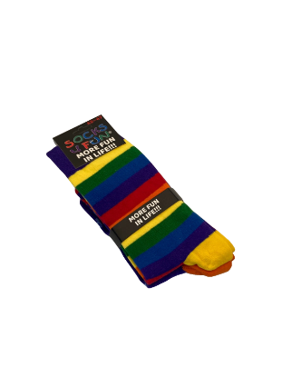 Zeige Details für Socken - Socks 4 Fun - More Fun In Life!!! - mit Regenbogenfarben und Herzmotiv Bild von Socken - Socks 4 Fun - More Fun In Life!!! - mit Regenbogenfarben und Herzmotiv