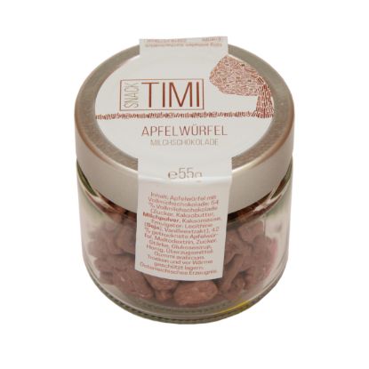 Show details for Apfelwürfel mit Milchschokolade 55g Picture of Apfelwürfel mit Milchschokolade 55g