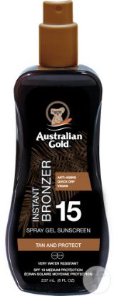 Show details for Australian Gold Spray Gel SPF 15 mit Bronzer Picture of Australian Gold Spray Gel SPF 15 mit Bronzer