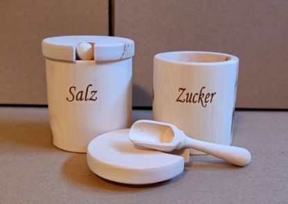 Show details for Zirbenholz Salz-Zuckerdose Picture of Zirbenholz Salz-Zuckerdose