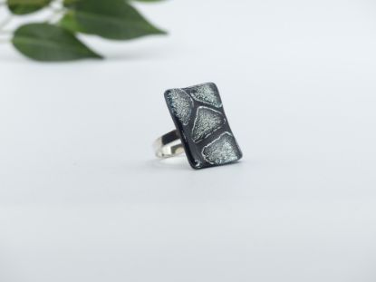 Zeige Details für Ring - Kollektion "Mosaik" - schwarz/silber Bild von Ring - Kollektion "Mosaik" - schwarz/silber