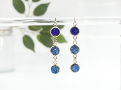 Zeige Details für Ohrringe - Kollektion "Eingefasster Glanz" - blau Bild von Ohrringe - Kollektion "Eingefasster Glanz" - blau