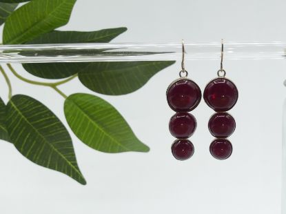Zeige Details für Ohrringe - Kollektion "Eingefasster Glanz" - rot Bild von Ohrringe - Kollektion "Eingefasster Glanz" - rot