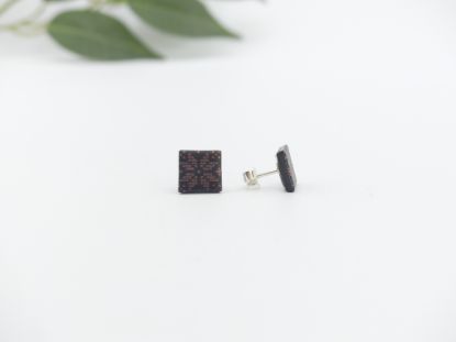 Zeige Details für Ohrstecker - Kollektion "Mosaik" - schwarz/gemustert Bild von Ohrstecker - Kollektion "Mosaik" - schwarz/gemustert
