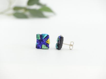 Zeige Details für Ohrstecker - Kollektion "Mosaik" - violett/grün Bild von Ohrstecker - Kollektion "Mosaik" - violett/grün
