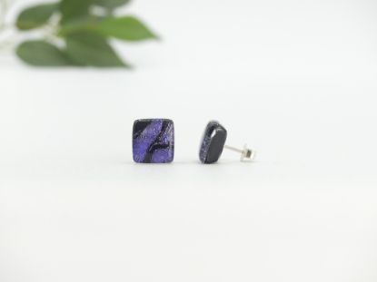 Zeige Details für Ohrstecker - Kollektion "Mosaik" - violett Bild von Ohrstecker - Kollektion "Mosaik" - violett