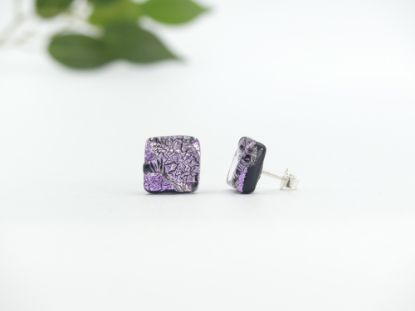 Zeige Details für Ohrstecker - Kollektion "Mosaik" - lila Bild von Ohrstecker - Kollektion "Mosaik" - lila