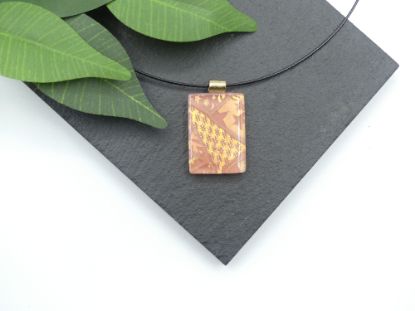 Zeige Details für Glasanhänger - Kollektion "Mosaik" - rosa/gold Bild von Glasanhänger - Kollektion "Mosaik" - rosa/gold