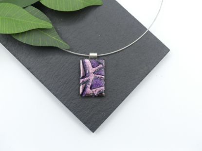 Zeige Details für Glasanhänger - Kollektion "Mosaik" - silber/lila/violett Bild von Glasanhänger - Kollektion "Mosaik" - silber/lila/violett