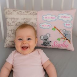 Bild von Personalisierbares Geburtskissen - Koalaliebe