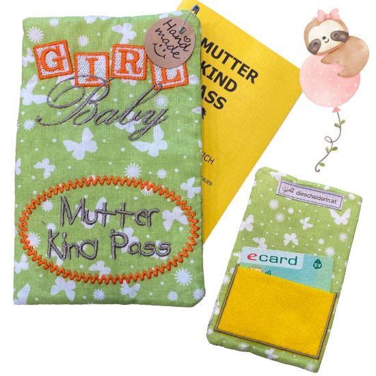 Bild von Mutter-Kind-Pass Hülle „Girl Baby“ – handgemacht & einzigartig