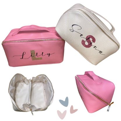 Bild von Personalisierte Kosmetiktasche – edle Kosmetiktasche in Lederoptik ✨