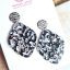 Picture of Ornament-Ohrstecker - Rhombusform - silver black