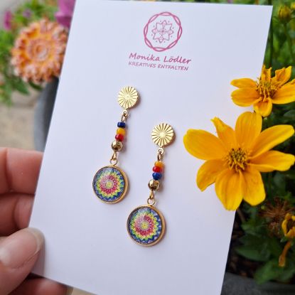 Picture of GlaubAnDich - Ohrstecker aus Edelstahl mit bunten Perlen