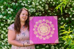 Picture of Mandala der Dankbarkeit - Armband mit Fassung aus Edelstahl goldfarbig