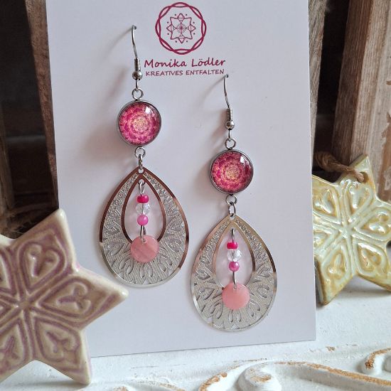 Bild von Mandala der Dankbarkeit - Ohrhänger TINA aus Edelstahl mit Perlen